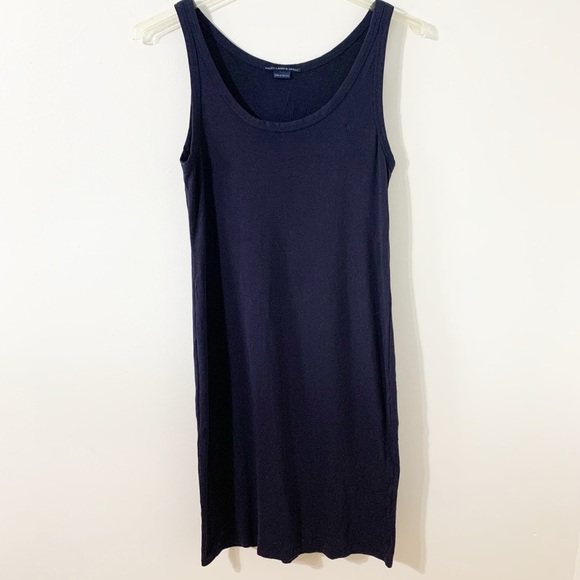 Ralph Lauren Sport Long Tank 100% Cotton Tee Shirt Dress w/ Scoop Neck Navy Blue - Picture 1 of 4